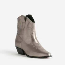 Texto Boots^Boots western doré en cuir METALISE
