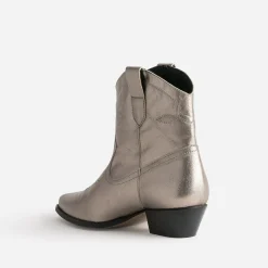 Texto Boots^Boots western doré en cuir METALISE