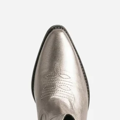 Texto Boots^Boots western doré en cuir METALISE