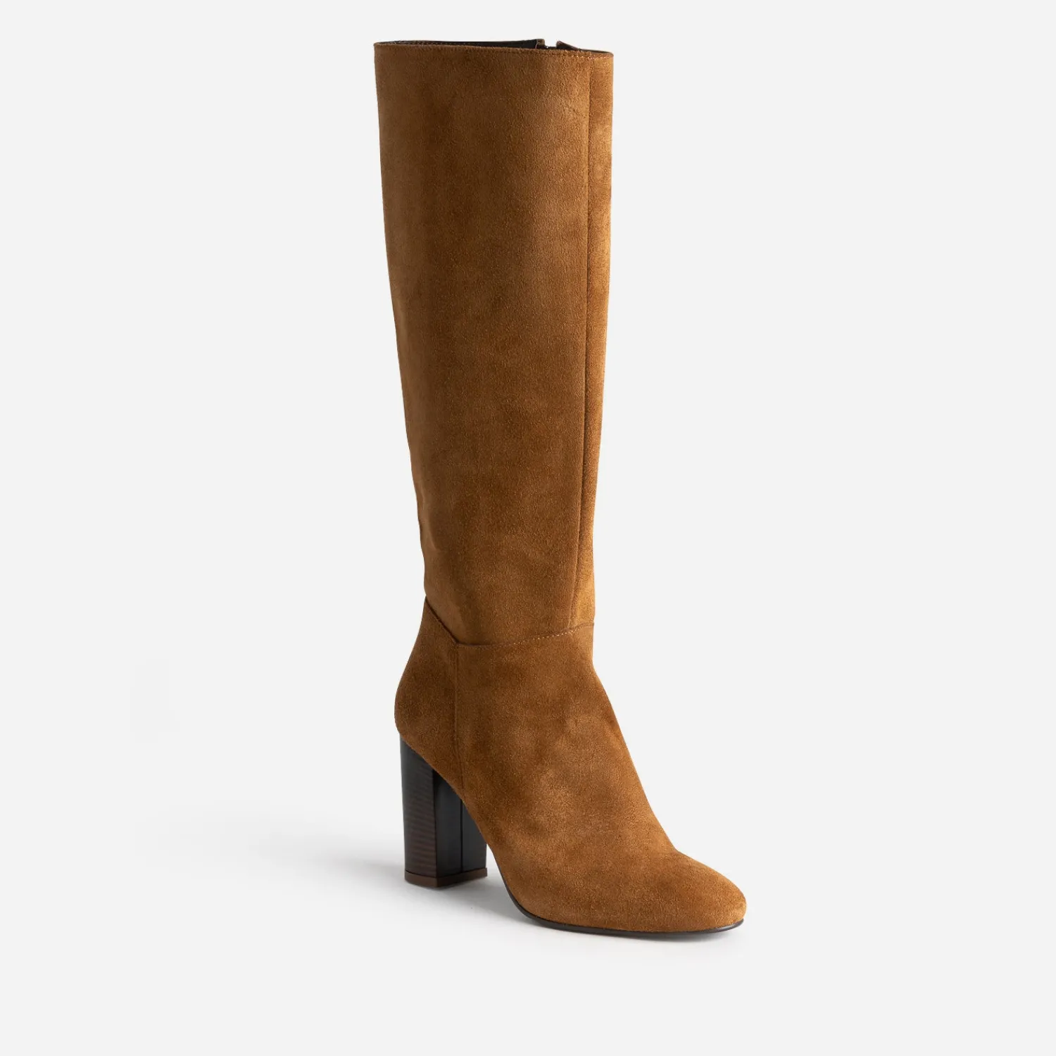 Eram Bottes^Botte à talon en cuir velours COGNAC