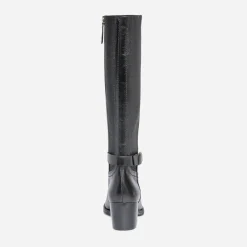 Eram Bottes^Botte à talon e en cuir pour mollet fin NOIR