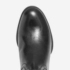 Eram Bottes^Botte à talon e en cuir pour mollet fin NOIR