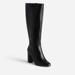 Eram Bottes^Botte à talon e en cuir NOIR