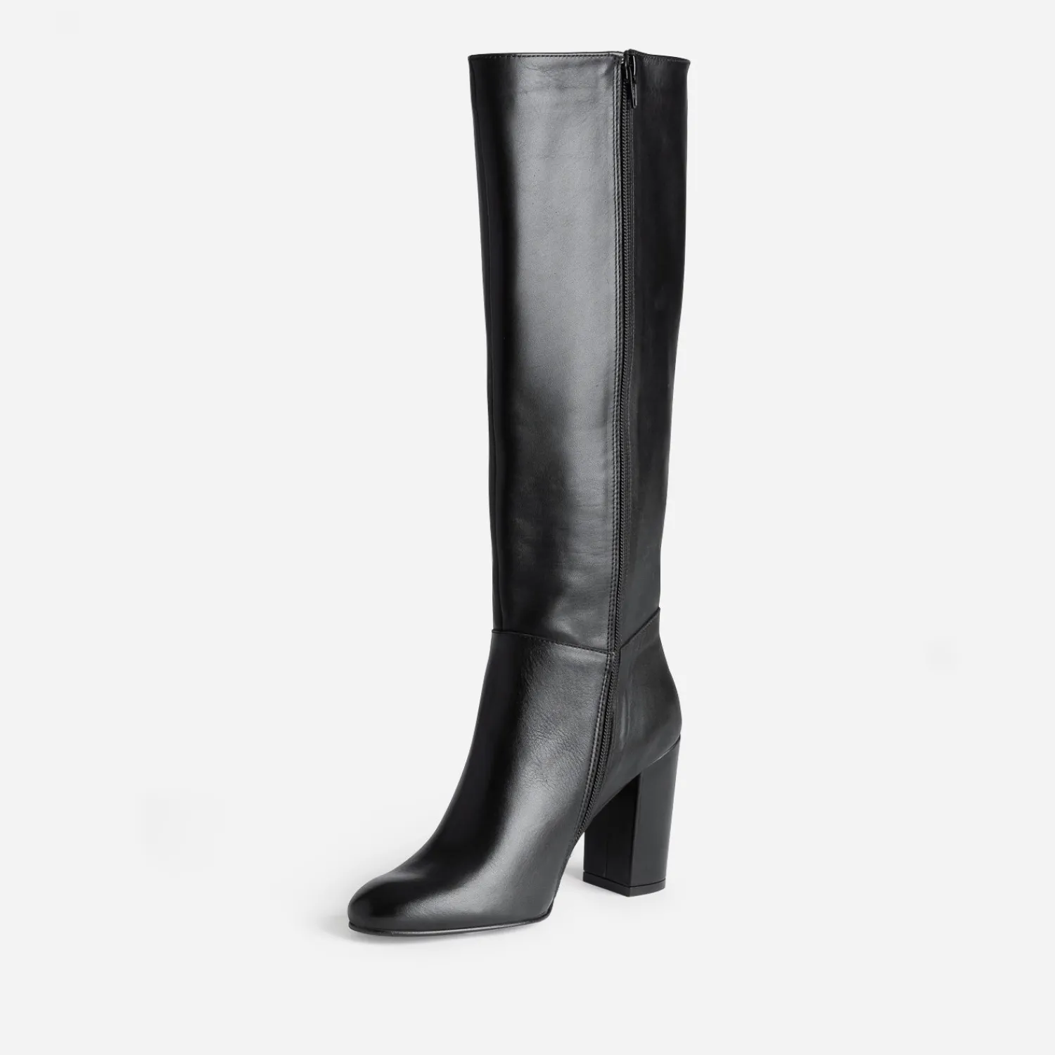 Eram Bottes^Botte à talon e en cuir NOIR