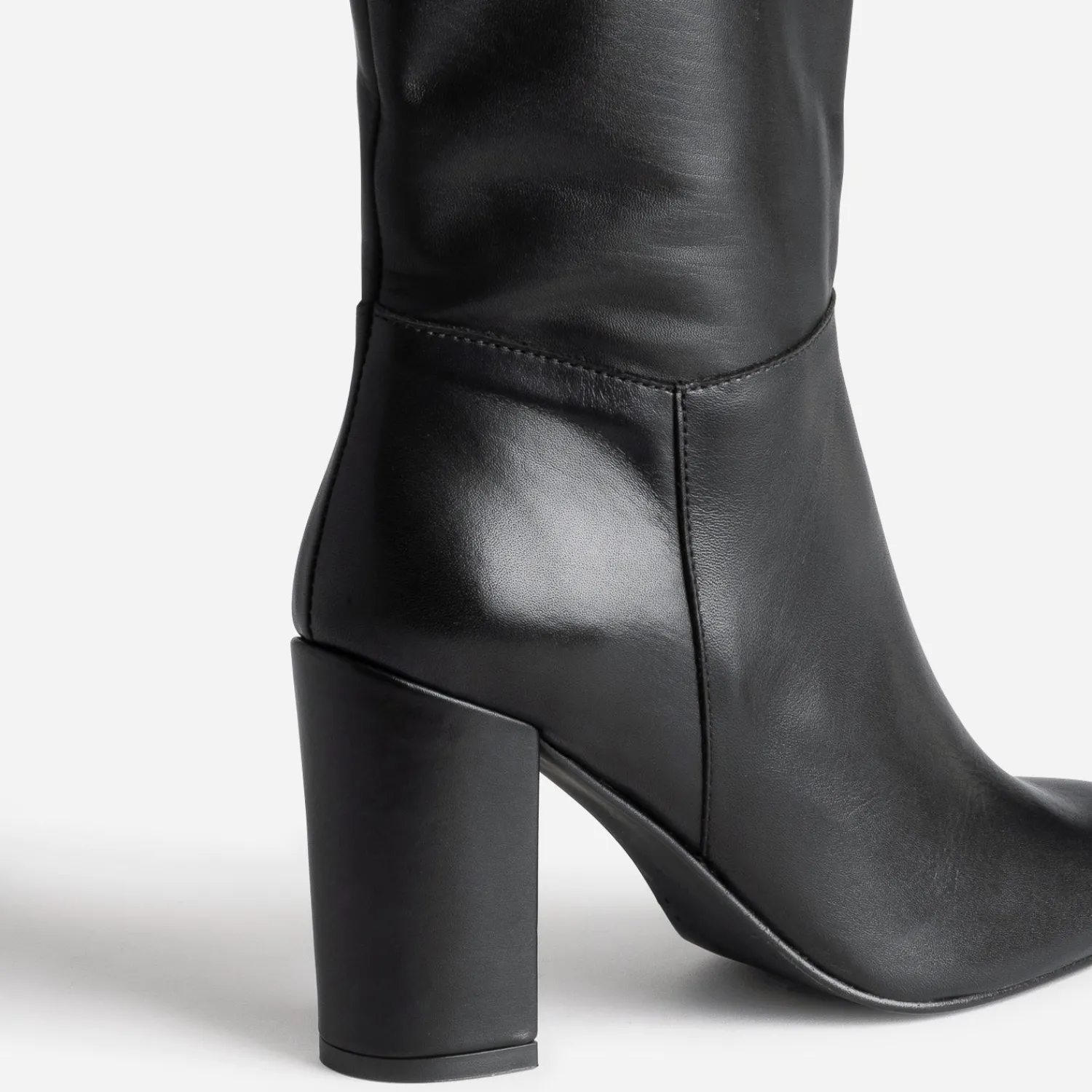 Eram Bottes^Botte à talon e en cuir NOIR