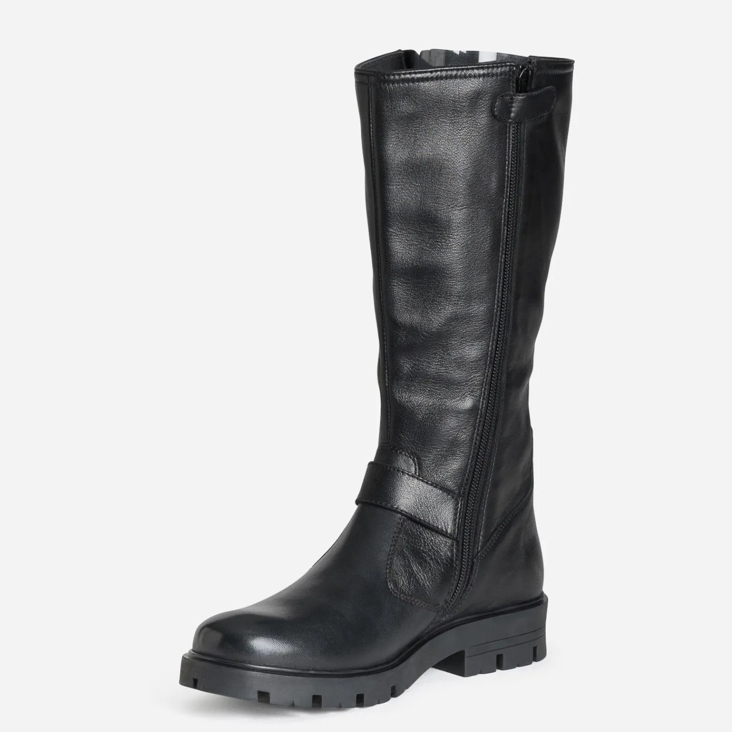 Buggy Bottes^Botte e cuir esprit motard NOIR