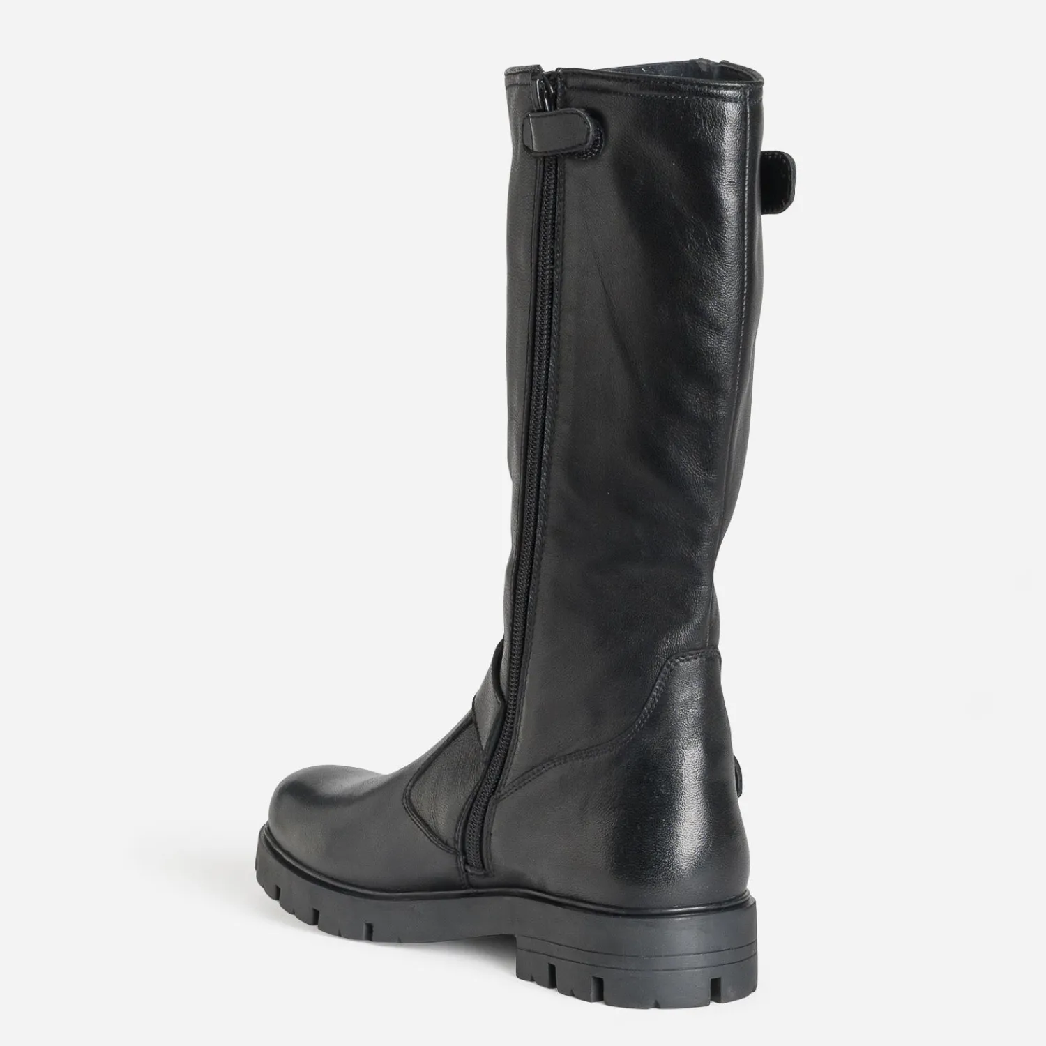Buggy Bottes^Botte e cuir esprit motard NOIR
