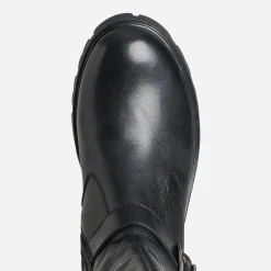 Buggy Bottes^Botte e cuir esprit motard NOIR