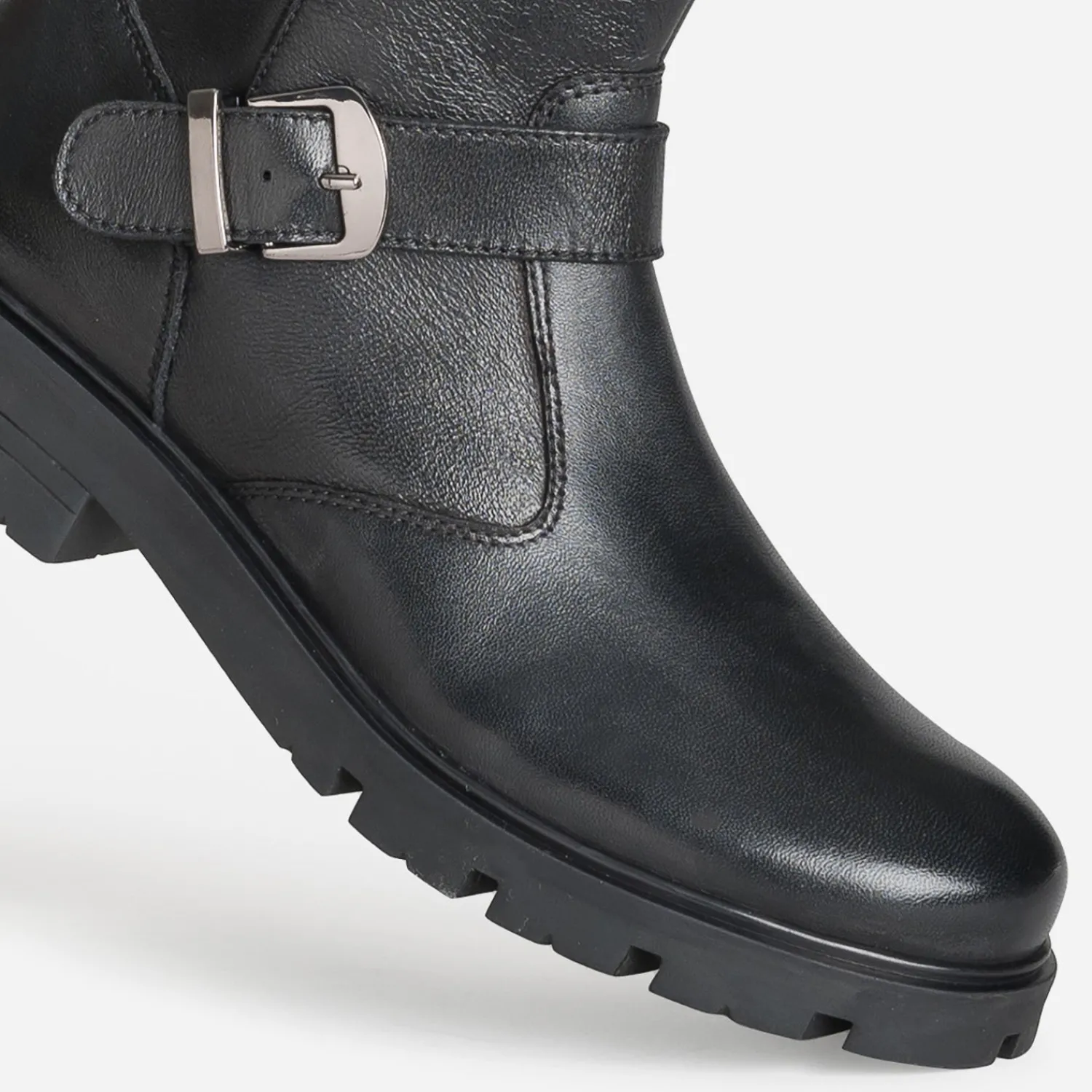 Buggy Bottes^Botte e cuir esprit motard NOIR
