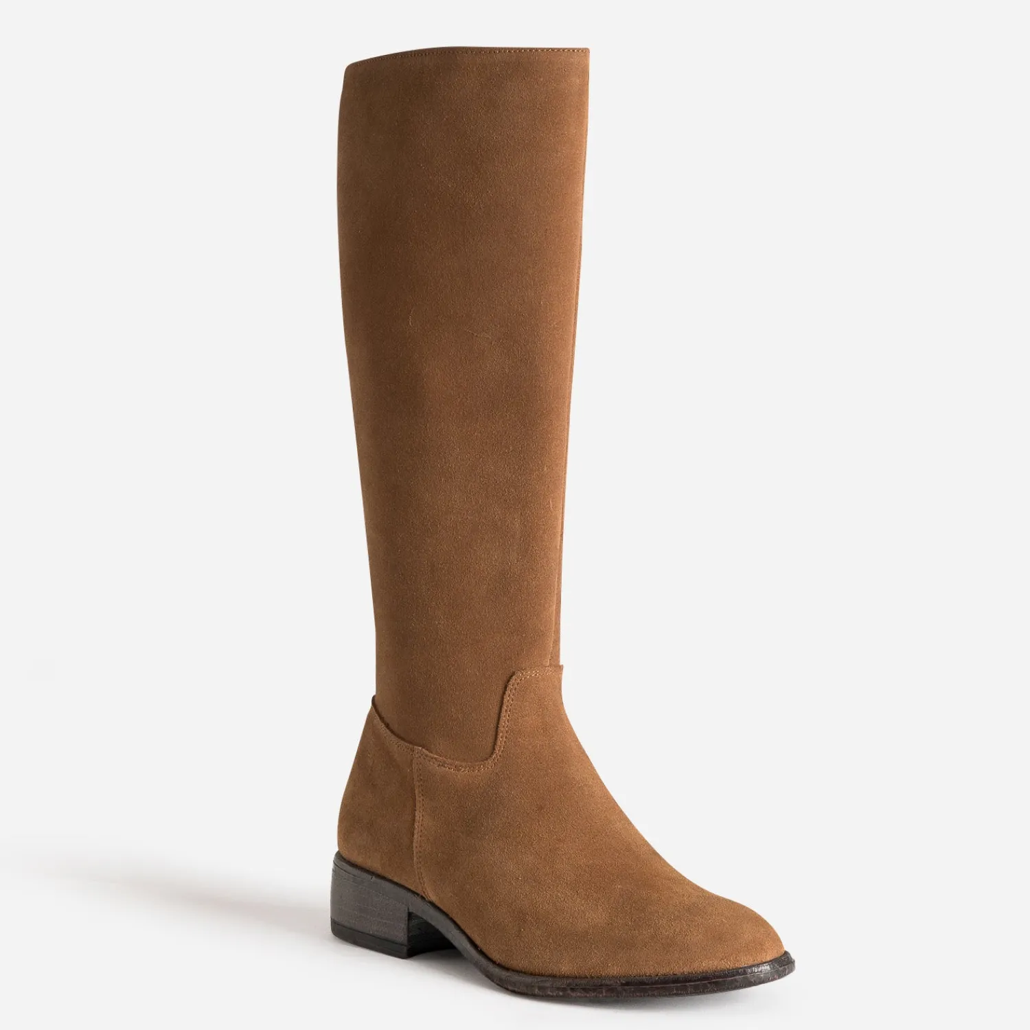 Eram Bottes^Botte camel cuir velours TAUPE