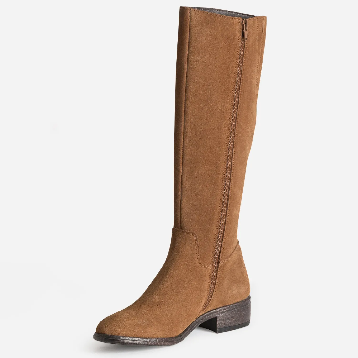 Eram Bottes^Botte camel cuir velours TAUPE