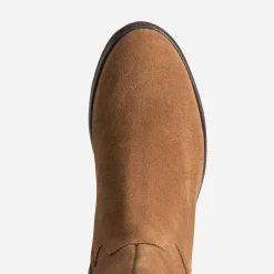 Eram Bottes^Botte camel cuir velours TAUPE