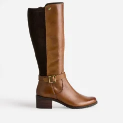 Caprice Bottes^Botte camel cuir bi matière MARRON
