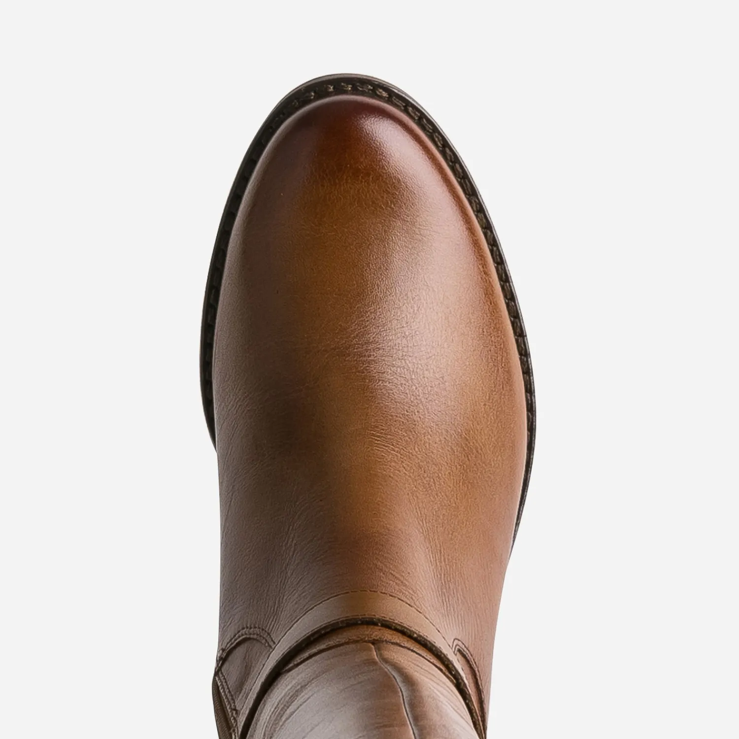 Caprice Bottes^Botte camel cuir bi matière MARRON