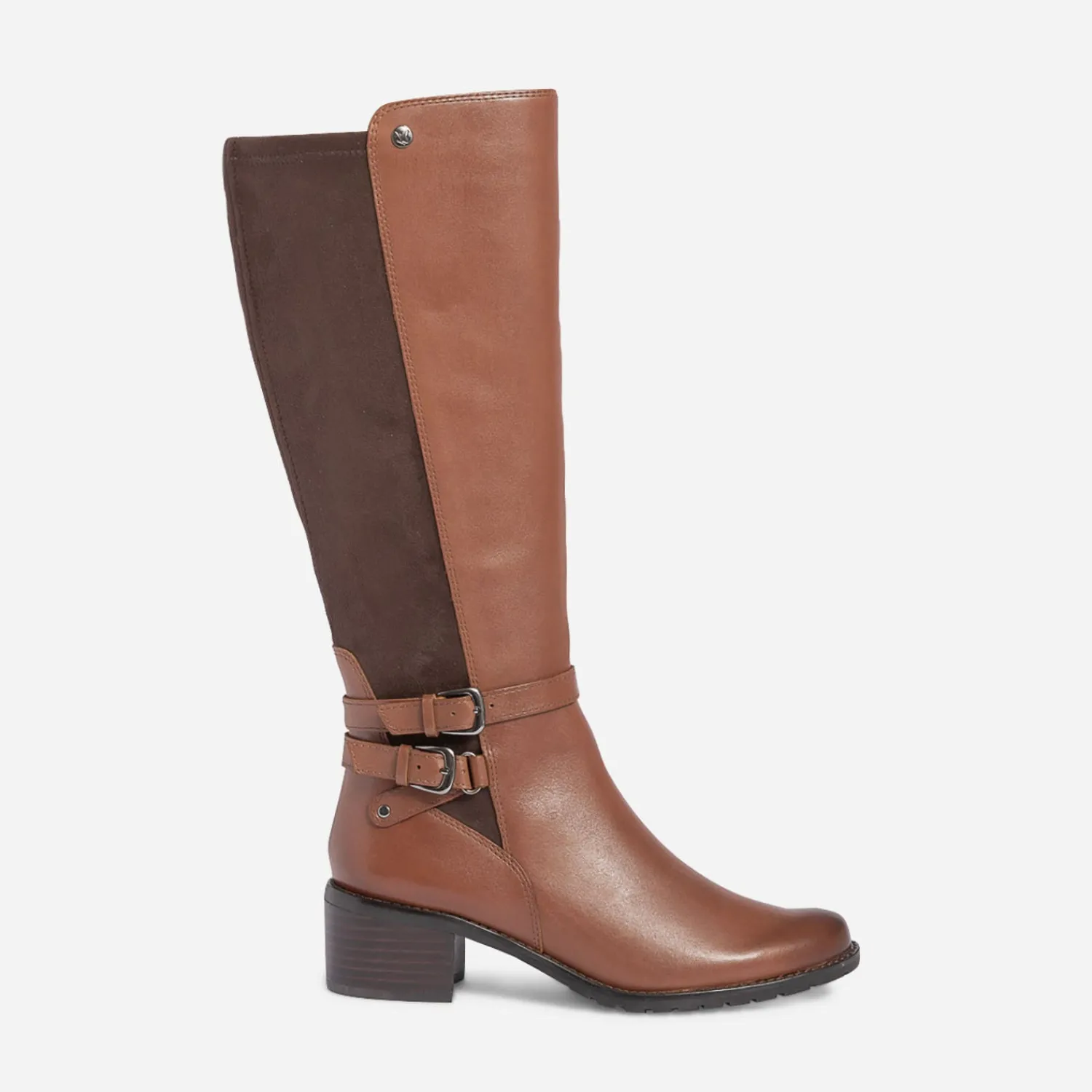 Caprice Bottes^Botte bi matière à double bride COGNAC