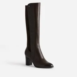 Caprice Bottes^Botte en cuir bi matière MARRON