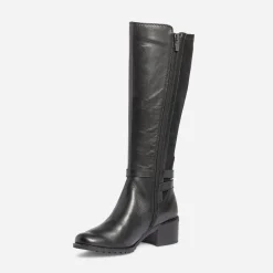 Caprice Bottes^Botte e bi matière à double bride NOIR