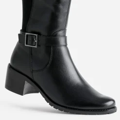 Caprice Bottes^Botte e cuir bi matière NOIR
