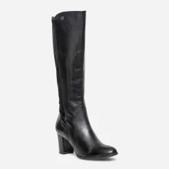 Caprice Bottes^Botte e cuir bimatière NOIR