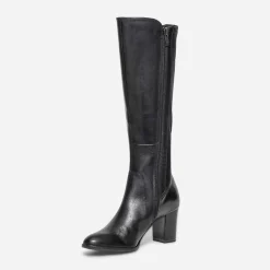 Caprice Bottes^Botte e cuir bimatière NOIR