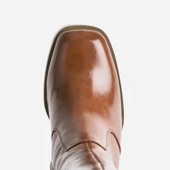 Eram Bottes^Botte cognac éco-conçue à plateforme CAMEL