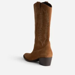Texto Bottes^Botte cuir velours éco-conçue esprit santiag COGNAC