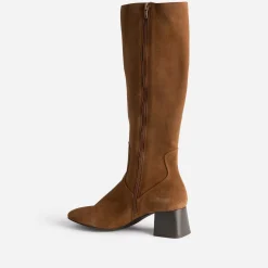 Eram Bottes^Botte cuir velours souple COGNAC