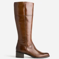 Eram Bottes^Botte en cuir forme cavalière COGNAC