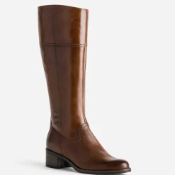 Eram Bottes^Botte en cuir forme cavalière COGNAC