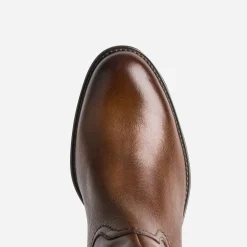 Eram Bottes^Botte en cuir forme cavalière COGNAC