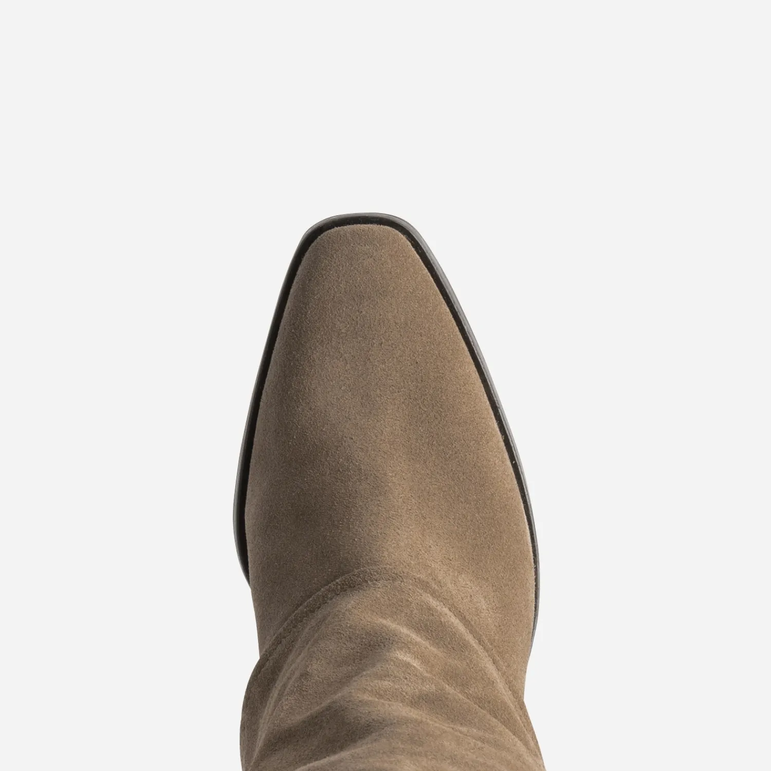 Texto Bottes^Botte fourreau cuir velours TAUPE