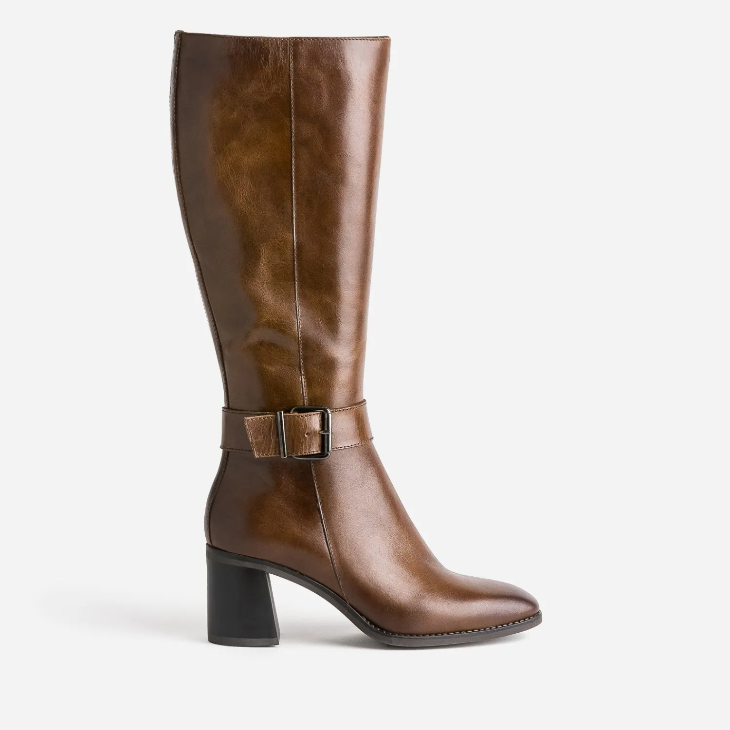 Eram Bottes^Botte en cuir à talon MARRON