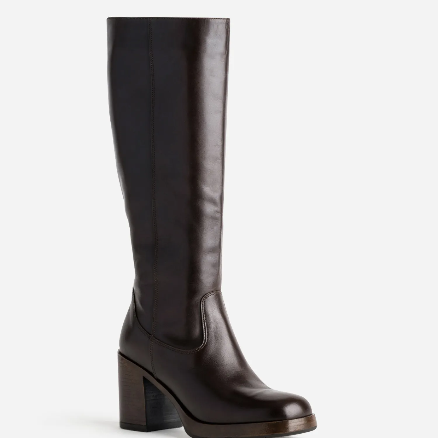 Eram Bottes^Botte en cuir esprit rétro MARRON