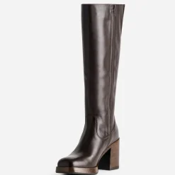 Eram Bottes^Botte en cuir esprit rétro MARRON