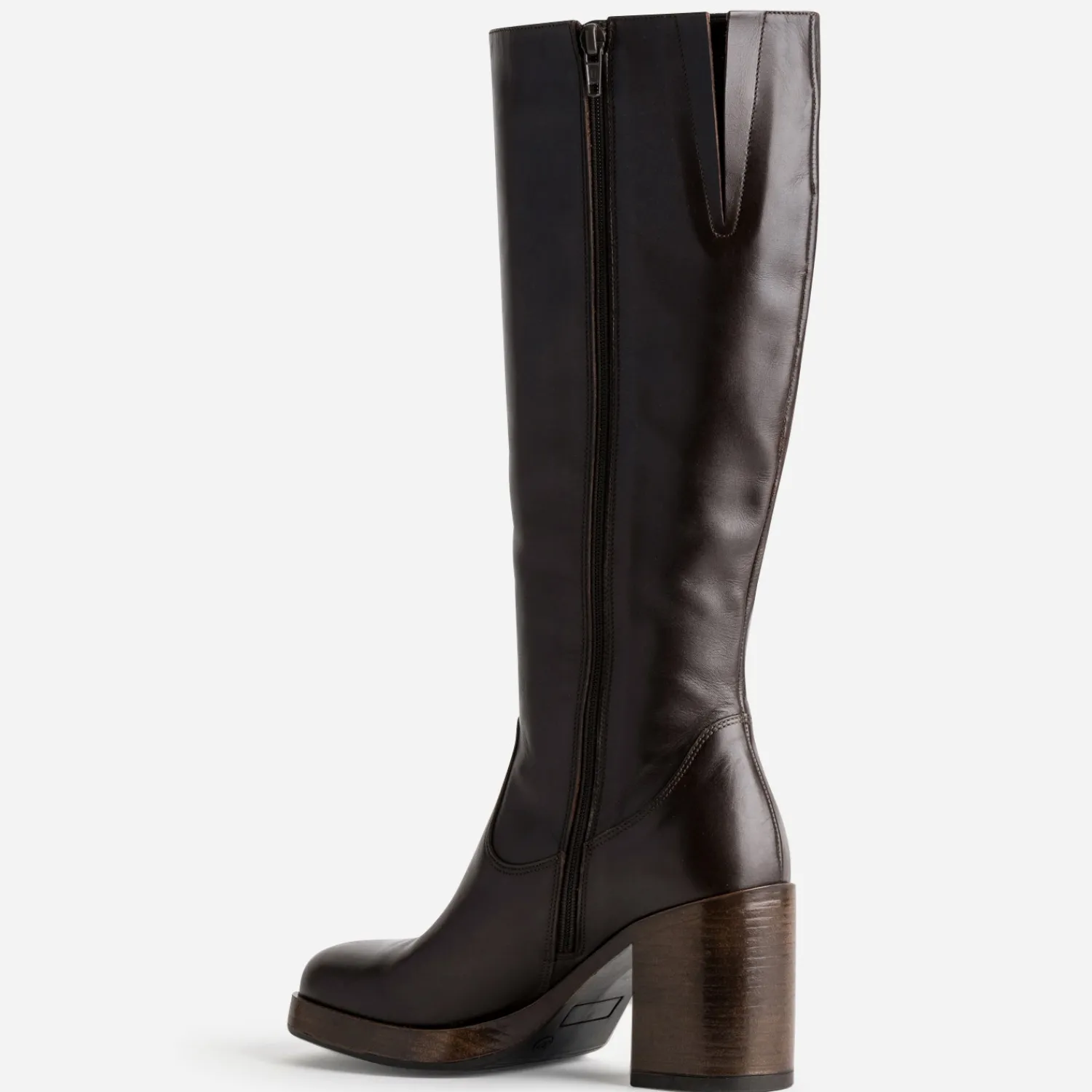 Eram Bottes^Botte en cuir esprit rétro MARRON