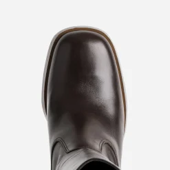 Eram Bottes^Botte en cuir esprit rétro MARRON