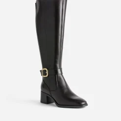 Eram Bottes^Botte foncé cuir avec bride MARRON