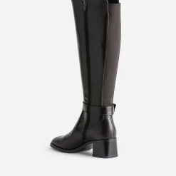 Eram Bottes^Botte foncé cuir avec bride MARRON