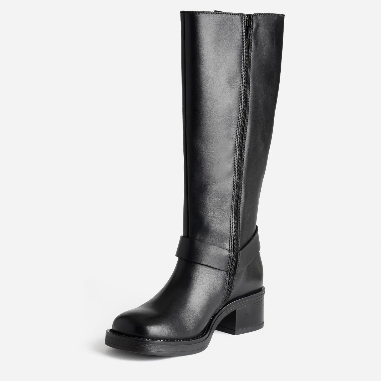 Texto Bottes^Botte motard e en cuir NOIR