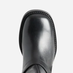 Texto Bottes^Botte motard e en cuir NOIR
