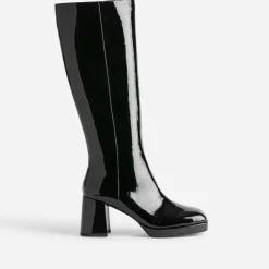 Eram Bottes^Botte e éco-conçue vernie à bout carré NOIR