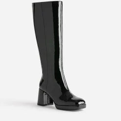 Eram Bottes^Botte e éco-conçue vernie à bout carré NOIR