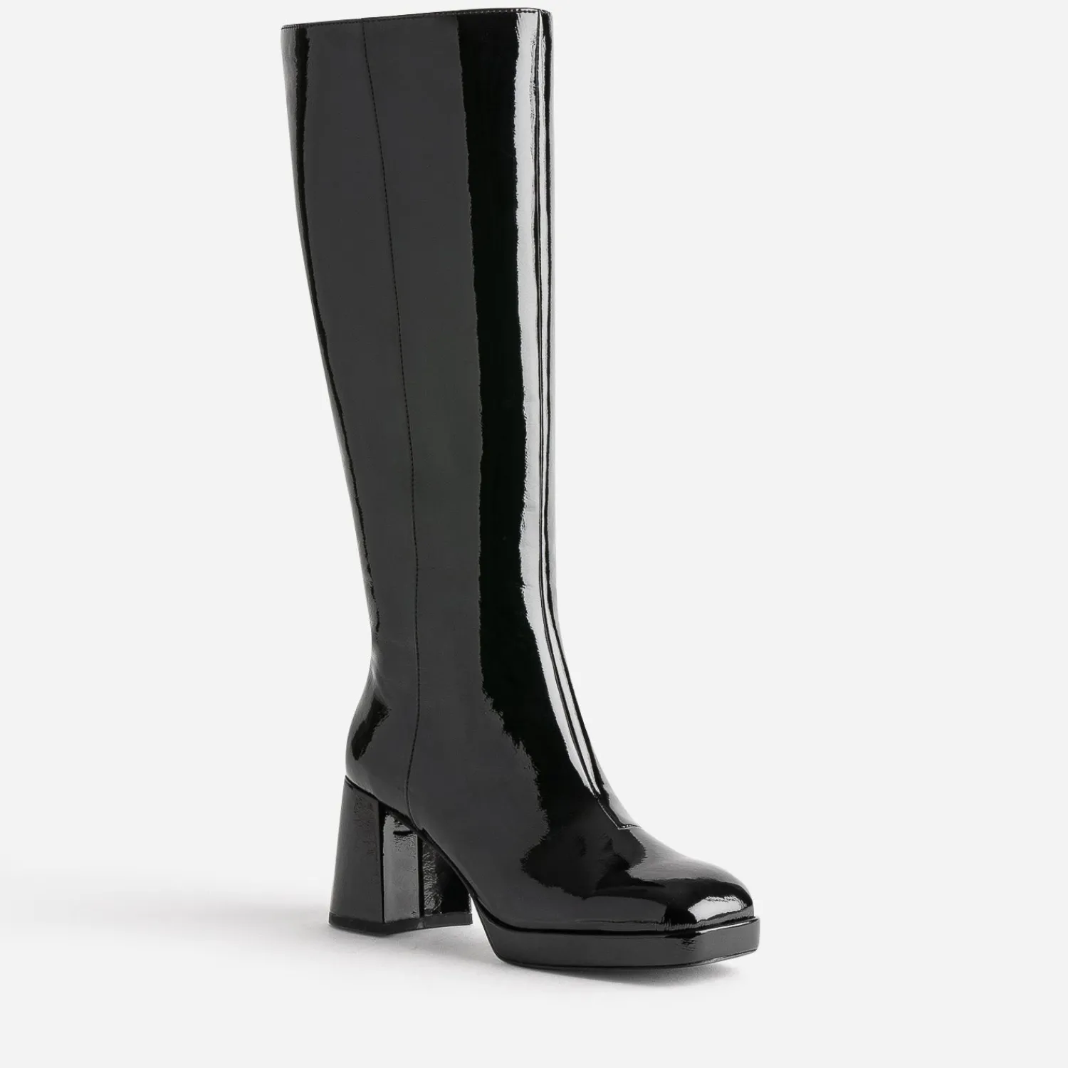Eram Bottes^Botte e éco-conçue vernie à bout carré NOIR