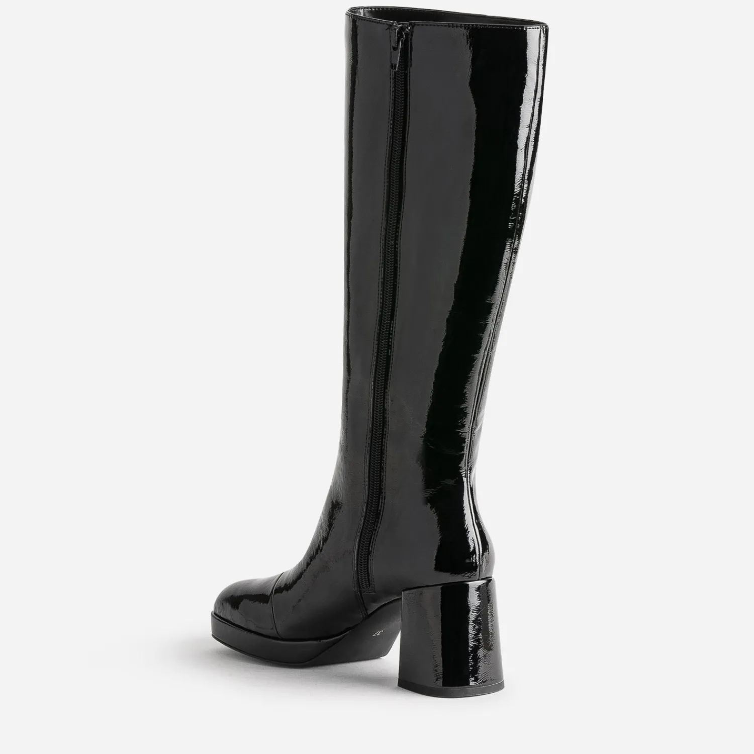Eram Bottes^Botte e éco-conçue vernie à bout carré NOIR