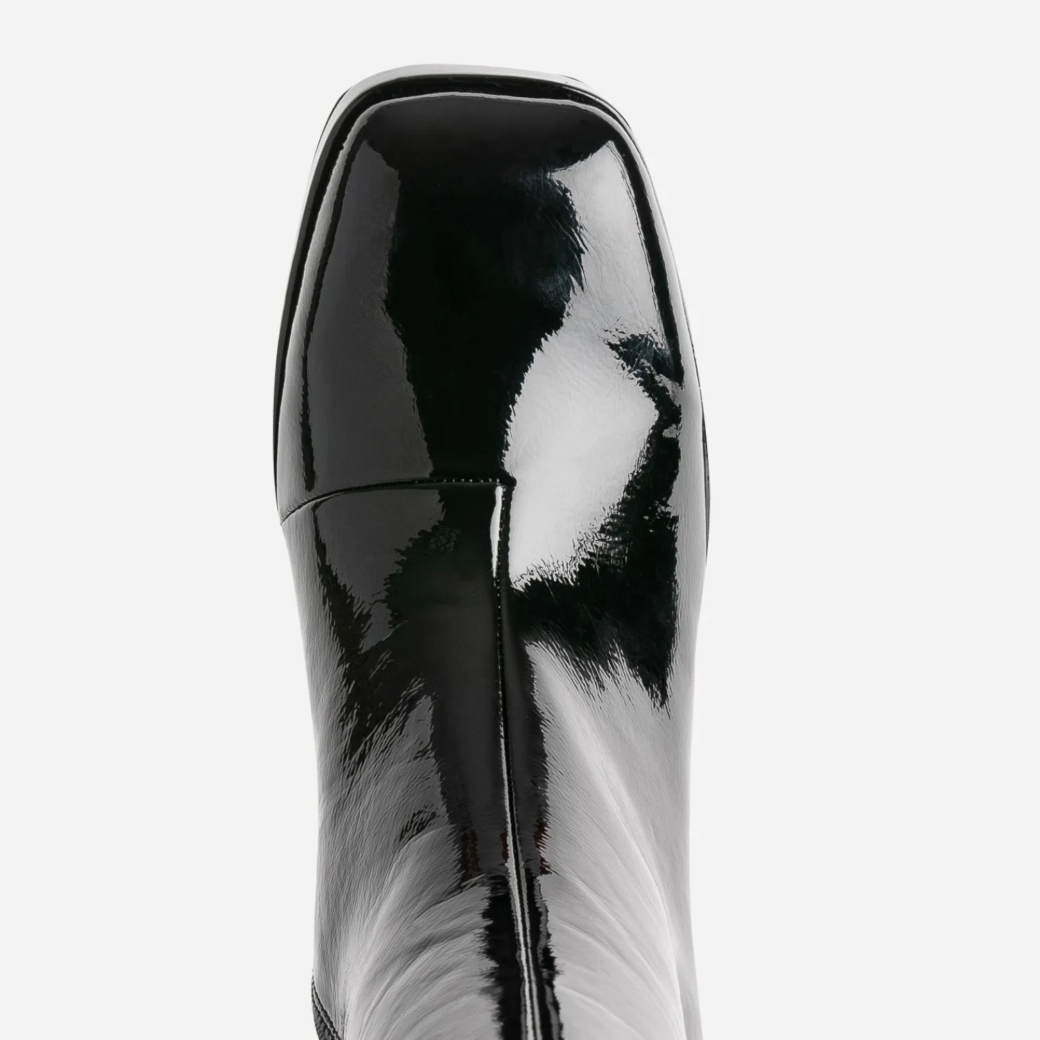 Eram Bottes^Botte e éco-conçue vernie à bout carré NOIR