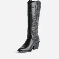 Texto Bottes^Botte e cuir éco-conçue esprit santiag NOIR