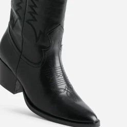 Texto Bottes^Botte e cuir éco-conçue esprit santiag NOIR
