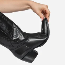 Texto Bottes^Botte e cuir éco-conçue esprit santiag NOIR