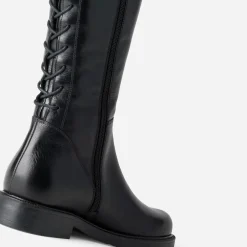 Eram Bottes^Botte e cuir tige lacée NOIR