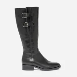 Eram Bottes^Botte e en cuir à double boucle NOIR
